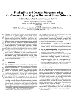 Playing Hex and Counter Wargames using Reinforcement Learning and Recurrent Neural Networks