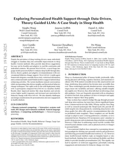 Exploring Personalized Health Support through Data-Driven, Theory-Guided LLMs: A Case Study in Sleep Health