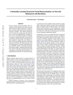 Continually Learning Structured Visual Representations via Network Refinement with Rerelation