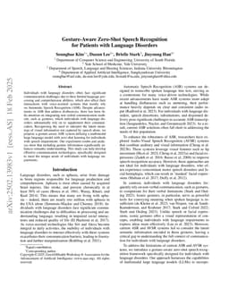 Gesture-Aware Zero-Shot Speech Recognition for Patients with Language Disorders