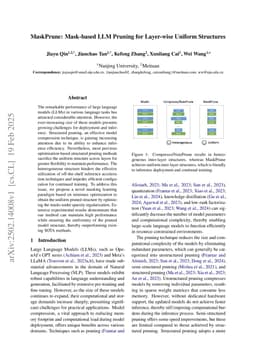 MaskPrune: Mask-based LLM Pruning for Layer-wise Uniform Structures