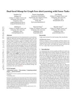Dual-level Mixup for Graph Few-shot Learning with Fewer Tasks