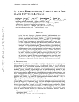 Accurate Forgetting for Heterogeneous Federated Continual Learning
