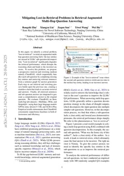 Mitigating Lost-in-Retrieval Problems in Retrieval Augmented Multi-Hop Question Answering