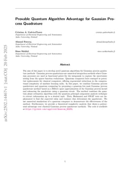 Provable Quantum Algorithm Advantage for Gaussian Process Quadrature