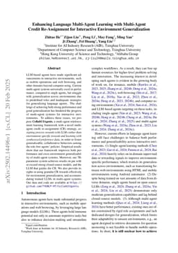 Advancing Language Multi-Agent Learning with Credit Re-Assignment for Interactive Environment Generalization