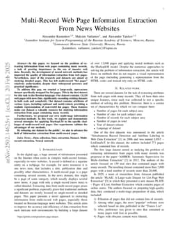 Multi-Record Web Page Information Extraction From News Websites