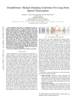 ChunkFormer: Masked Chunking Conformer For Long-Form Speech Transcription