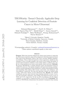 TRUSWorthy: Toward Clinically Applicable Deep Learning for Confident Detection of Prostate Cancer in Micro-Ultrasound