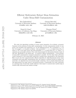 Efficient Multivariate Robust Mean Estimation Under Mean-Shift Contamination