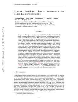 Dynamic Low-Rank Sparse Adaptation for Large Language Models