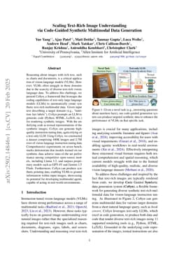 Scaling Text-Rich Image Understanding via Code-Guided Synthetic Multimodal Data Generation