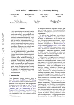 EvoP: Robust LLM Inference via Evolutionary Pruning