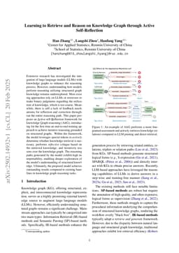 Learning to Retrieve and Reason on Knowledge Graph through Active Self-Reflection