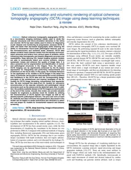 Denoising, segmentation and volumetric rendering of optical coherence tomography angiography (OCTA) image using deep learning techniques: a review