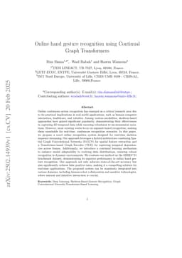 Online hand gesture recognition using Continual Graph Transformers