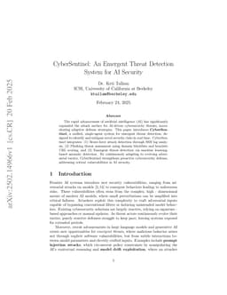 CyberSentinel: An Emergent Threat Detection System for AI Security