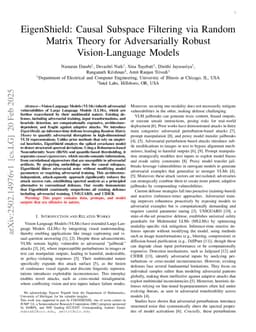 EigenShield: Causal Subspace Filtering via Random Matrix Theory for Adversarially Robust Vision-Language Models