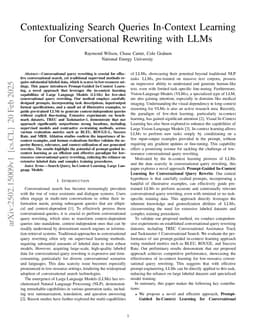 Contextualizing Search Queries In-Context Learning for Conversational Rewriting with LLMs