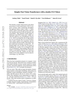 Simpler Fast Vision Transformers with a Jumbo CLS Token