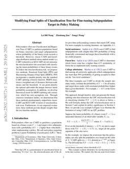 Modifying Final Splits of Classification Tree for Fine-tuning Subpopulation Target in Policy Making