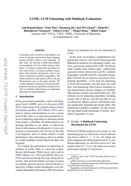LUME: LLM Unlearning with Multitask Evaluations