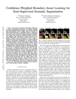 CW-BASS: Confidence-Weighted Boundary-Aware Learning for Semi-Supervised Semantic Segmentation