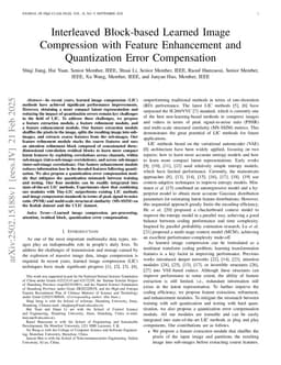 Interleaved Block-based Learned Image Compression with Feature Enhancement and Quantization Error Compensation
