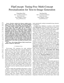 FlipConcept: Tuning-Free Multi-Concept Personalization for Text-to-Image Generation