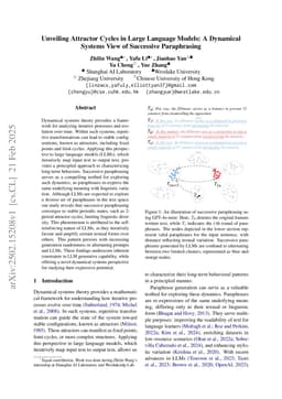 Unveiling Attractor Cycles in Large Language Models: A Dynamical Systems View of Successive Paraphrasing
