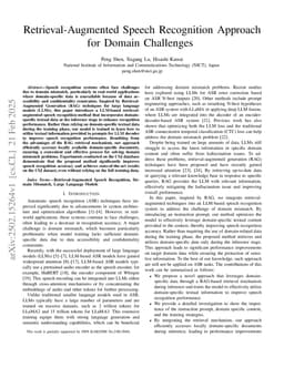 Retrieval-Augmented Speech Recognition Approach for Domain Challenges
