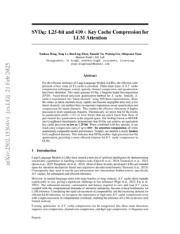 SVDq: 1.25-bit and 410x Key Cache Compression for LLM Attention