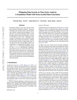 Mitigating Data Scarcity in Time Series Analysis: A Foundation Model with Series-Symbol Data Generation
