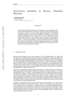 Activation Steering in Neural Theorem Provers