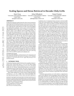Scaling Sparse and Dense Retrieval in Decoder-Only LLMs