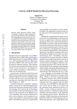 A Survey of QUD Models for Discourse Processing