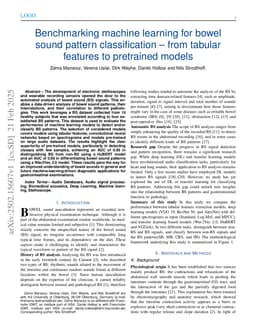 Benchmarking machine learning for bowel sound pattern classification from tabular features to pretrained models