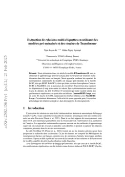 Extraction multi-étiquettes de relations en utilisant des couches de Transformer
