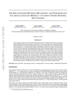 The Relationship Between Reasoning and Performance in Large Language Models -- o3 (mini) Thinks Harder, Not Longer