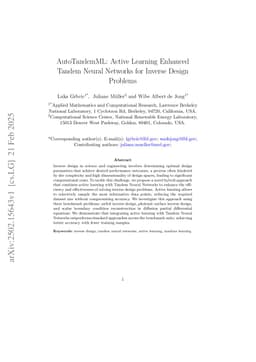AutoTandemML: Active Learning Enhanced Tandem Neural Networks for Inverse Design Problems