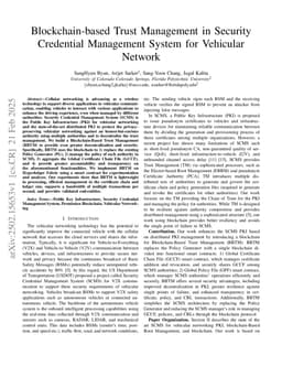 Blockchain-based Trust Management in Security Credential Management System for Vehicular Network