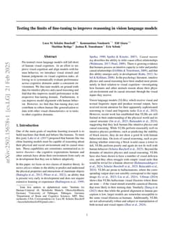 Testing the limits of fine-tuning to improve reasoning in vision language models
