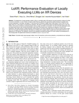 LoXR: Performance Evaluation of Locally Executing LLMs on XR Devices