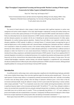 High-Throughput Computational Screening and Interpretable Machine Learning of Metal-organic Frameworks for Iodine Capture