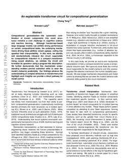 An explainable transformer circuit for compositional generalization