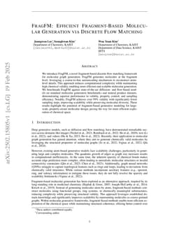 FragFM: Efficient Fragment-Based Molecular Generation via Discrete Flow Matching