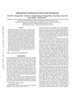 Spiking Point Transformer for Point Cloud Classification