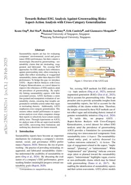 Towards Robust ESG Analysis Against Greenwashing Risks: Aspect-Action Analysis with Cross-Category Generalization