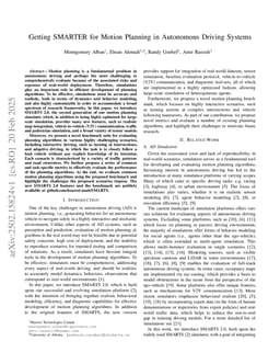 Getting SMARTER for Motion Planning in Autonomous Driving Systems