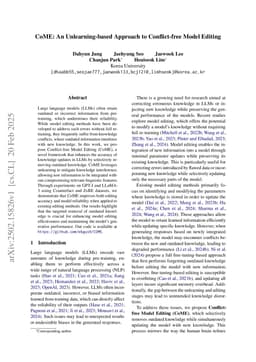 CoME: An Unlearning-based Approach to Conflict-free Model Editing
